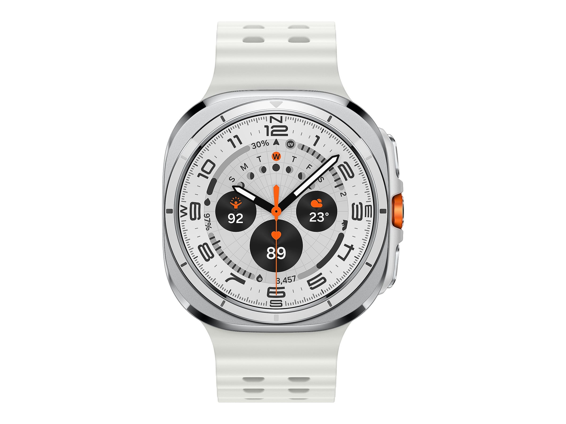 Samsung Galaxy Watch Ultra - 47 mm - Titanweiß - intelligente Uhr mit Marineband - Gummi - weiß - Bandgröße: S/M/L - Anzeige 3.73 cm (1.5")