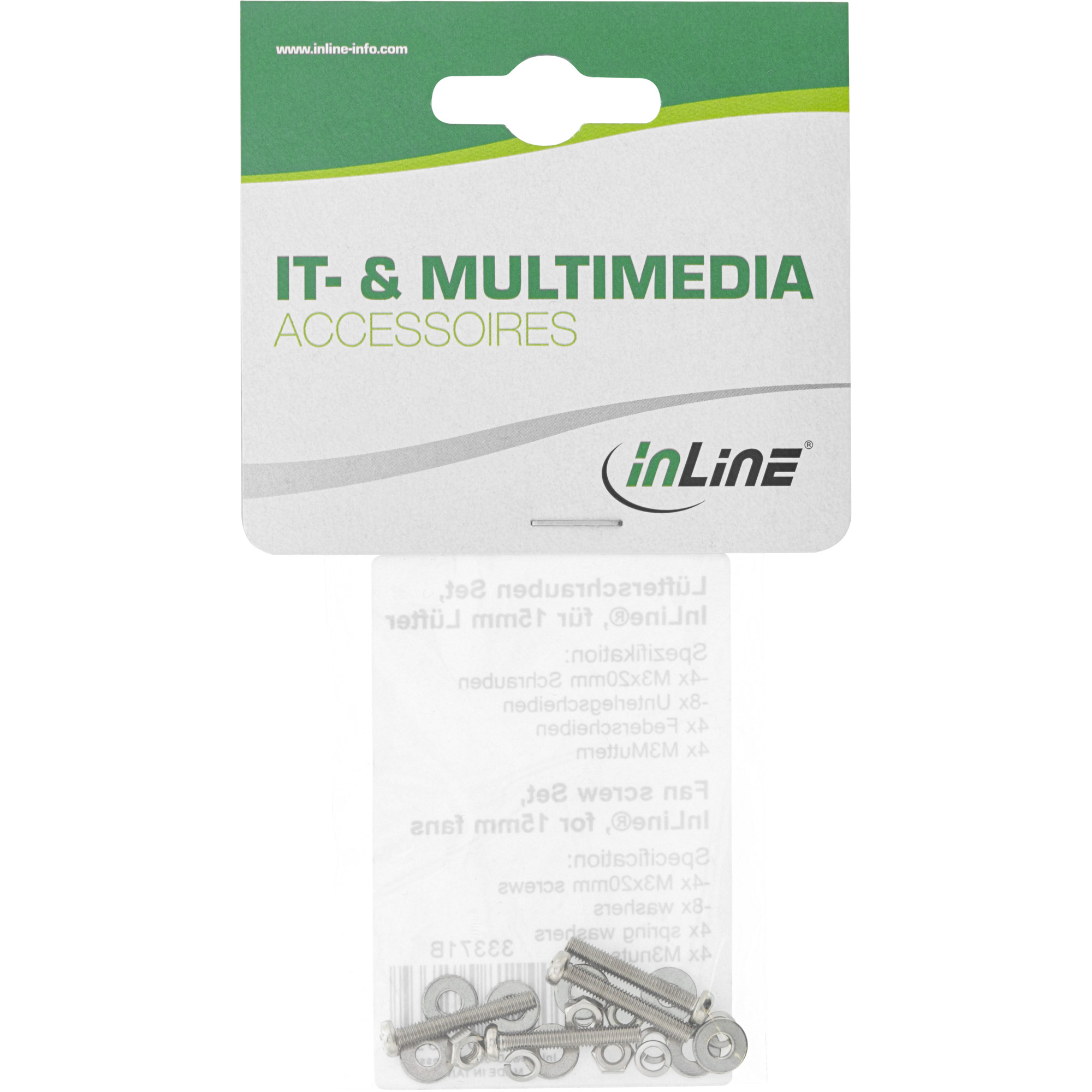 InLine Lüfterschrauben Set - für 15mm Lüfter
