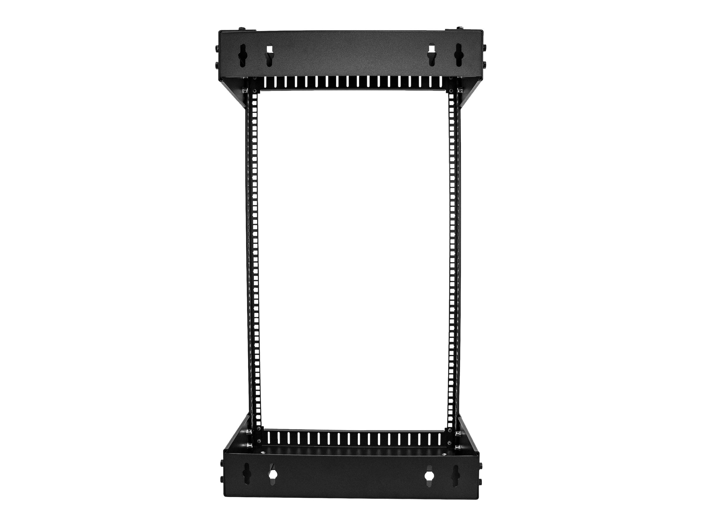 StarTech.com 18HE Netzwerkschrank 19 Zoll für Wandmontage - Einstellbare Tiefe 30 - 50 cm - 2 Pfosten Open Frame Serverschrank/Wandrack/Server rack -  Käfigmuttern & Schrauben (RACK-18U-20-WALL-OA)
