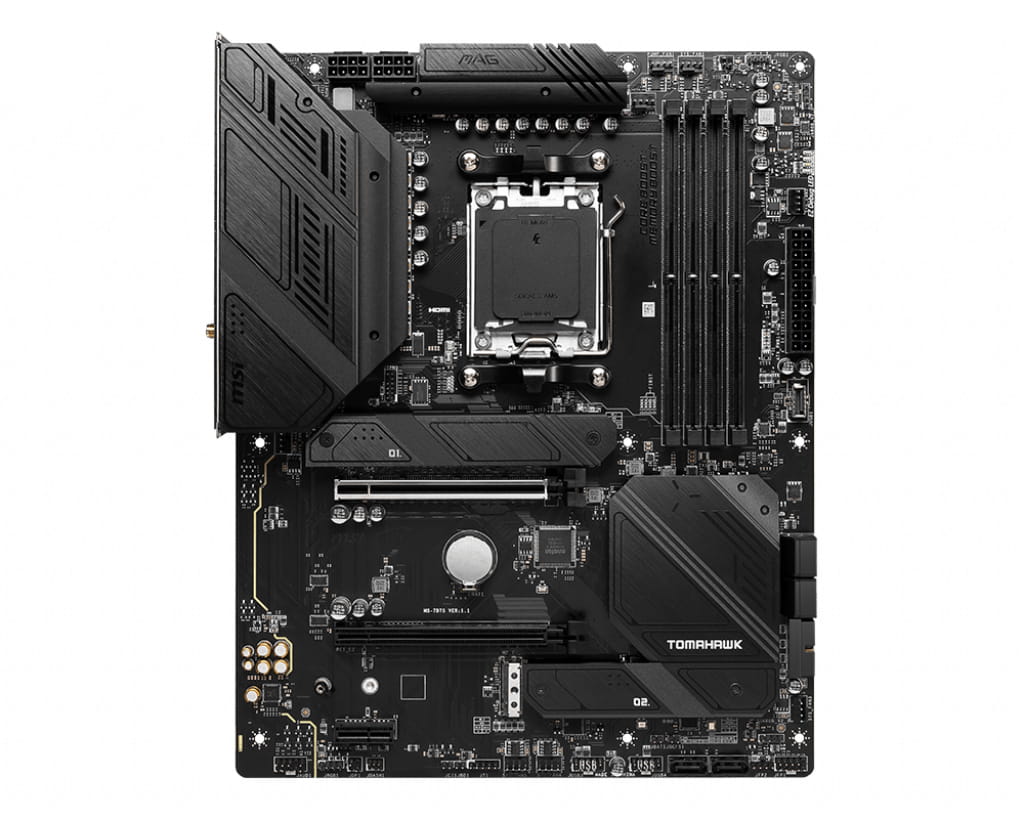 MSI MAG B650 TOMAHAWK WIFI - Motherboard - ATX - Socket AM5 - AMD B650 Chipsatz - USB 3.2 Gen 1, USB 3.2 Gen 2, USB-C 3.2 Gen2, USB-C 3.2 Gen 2x2 - 2.5 Gigabit LAN, Wi-Fi 6E, Bluetooth - Onboard-Grafik (CPU erforderlich)