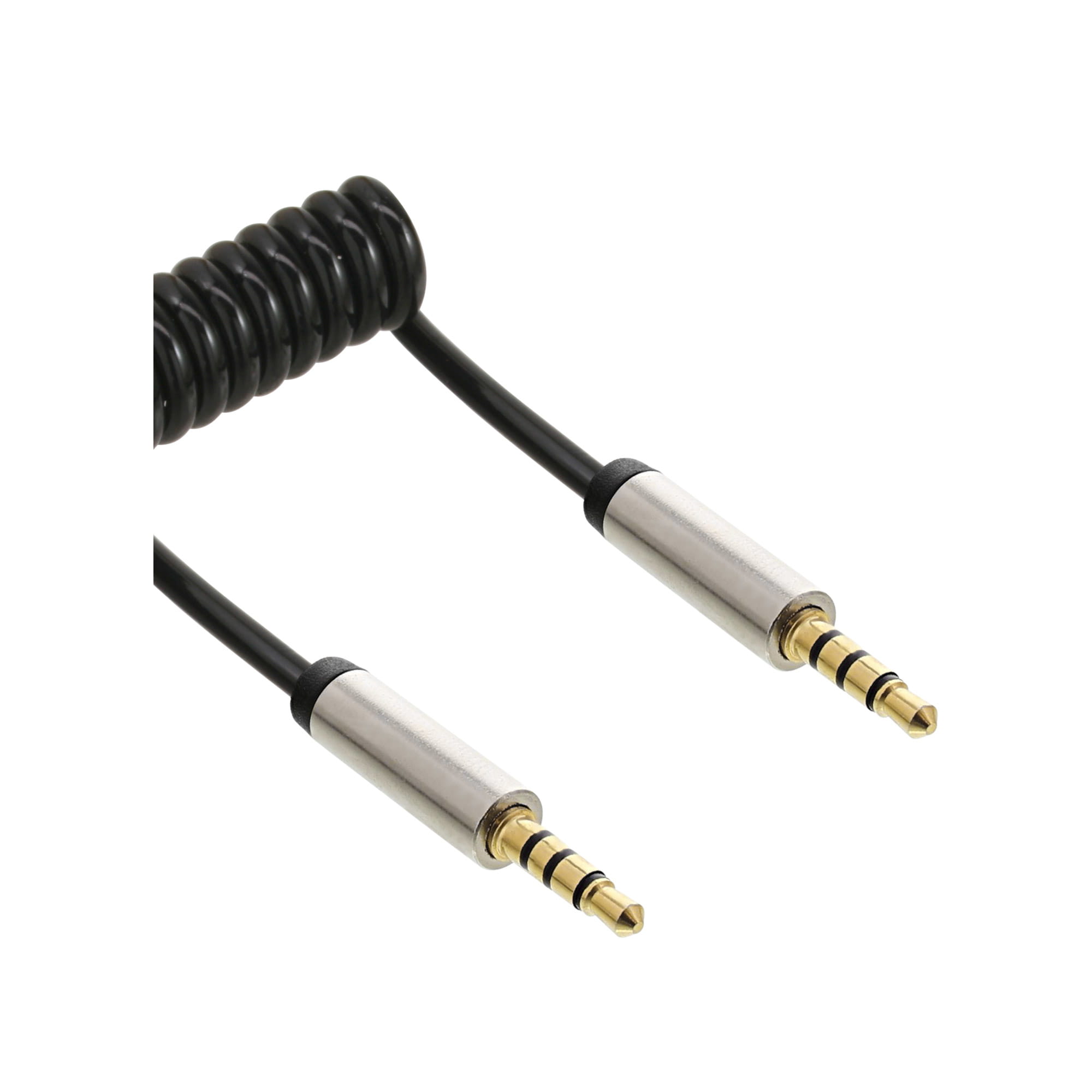 InLine Slim Audio Spiralkabel Klinke 3,5mm ST/ST - 4-polig - Stereo - 2m