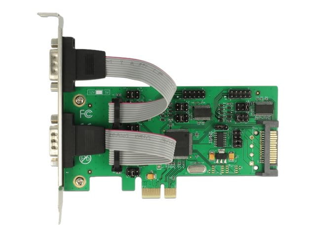 Delock PCI Express Card > 3 x Serial RS-232 + 1 x TTL 3.3 V / RS-232 with Voltage Supply - Serieller Adapter - PCI Express x1 Low-Profile - RS-232 x 3 + RS-232 (TTL)