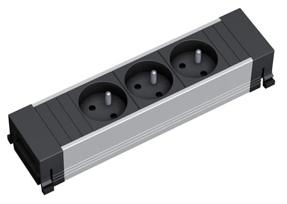 Bachmann 317.102, 0,1 m, Aluminium, Schwarz, 3 AC-Ausgänge, 1 Stück(e)