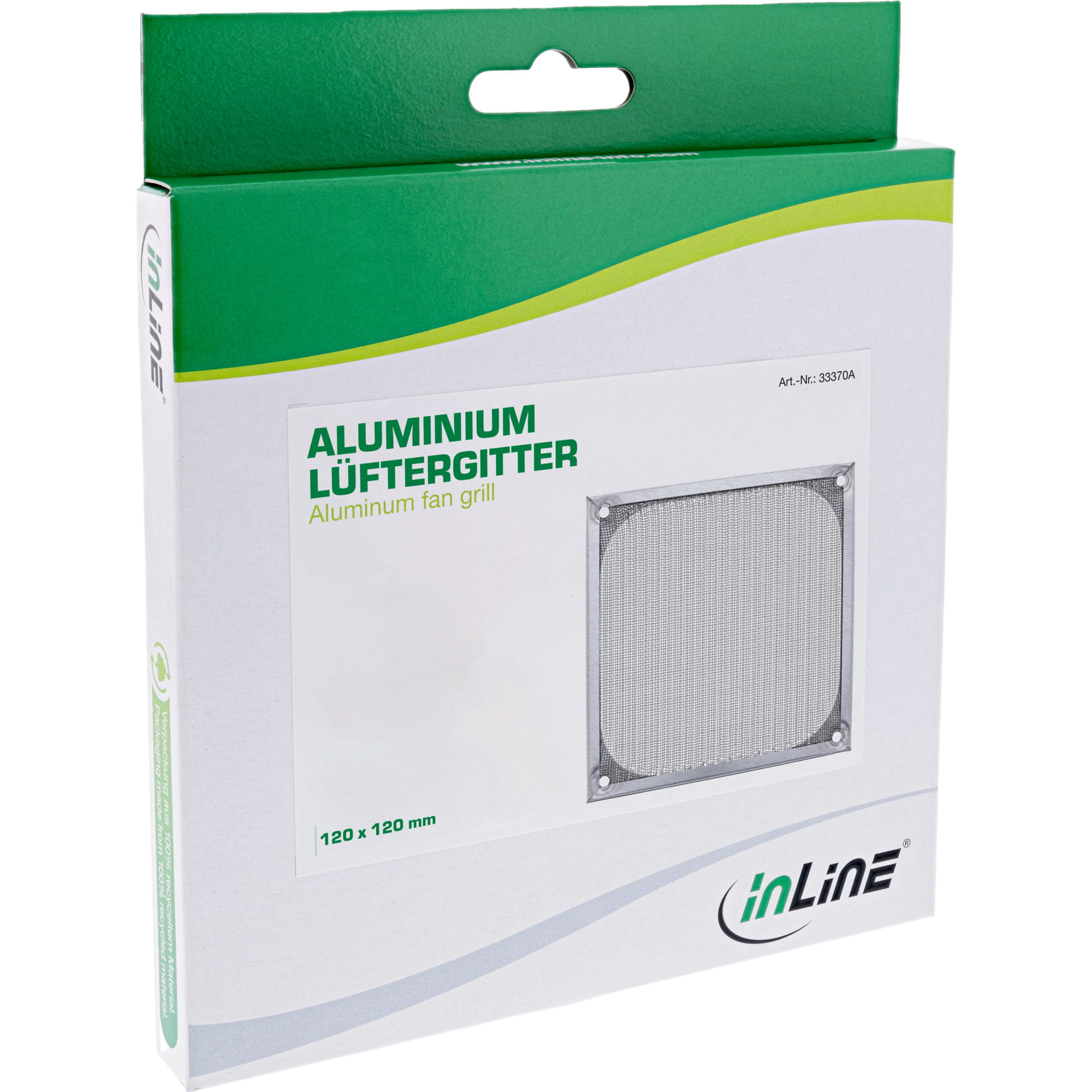 InLine Lüftergitter - Aluminium Filter - 120x120mm