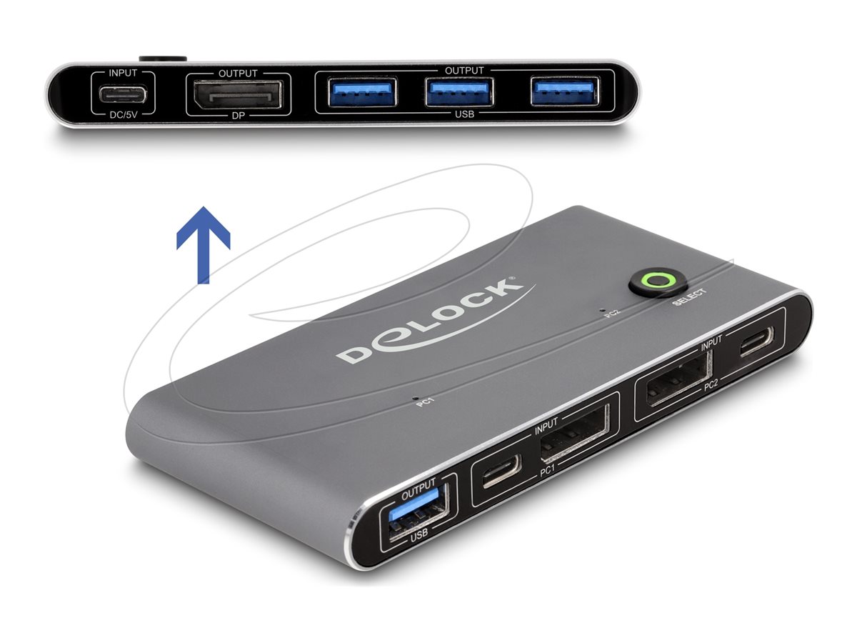 Delock KVM-/USB-Switch - 30Hz, 8K, with USB
