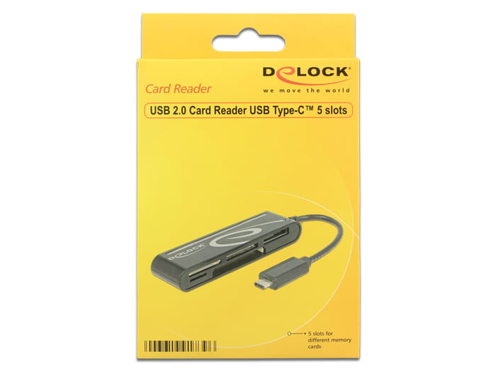Delock USB 2.0 Card Reader USB Type-C male 5 Slots - Kartenleser - All-in-one (Multi-Format)