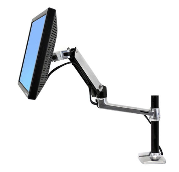 Ergotron LX - Befestigungskit (Spannbefestigung für Tisch, Verlängerungsarm, Befestigung für Kabeldurchgang, Monitorarm, hohe Säule) - für LCD-Display - Polished Aluminum - Bildschirmgröße: bis zu 86,4 cm (bis zu 34 Zoll)