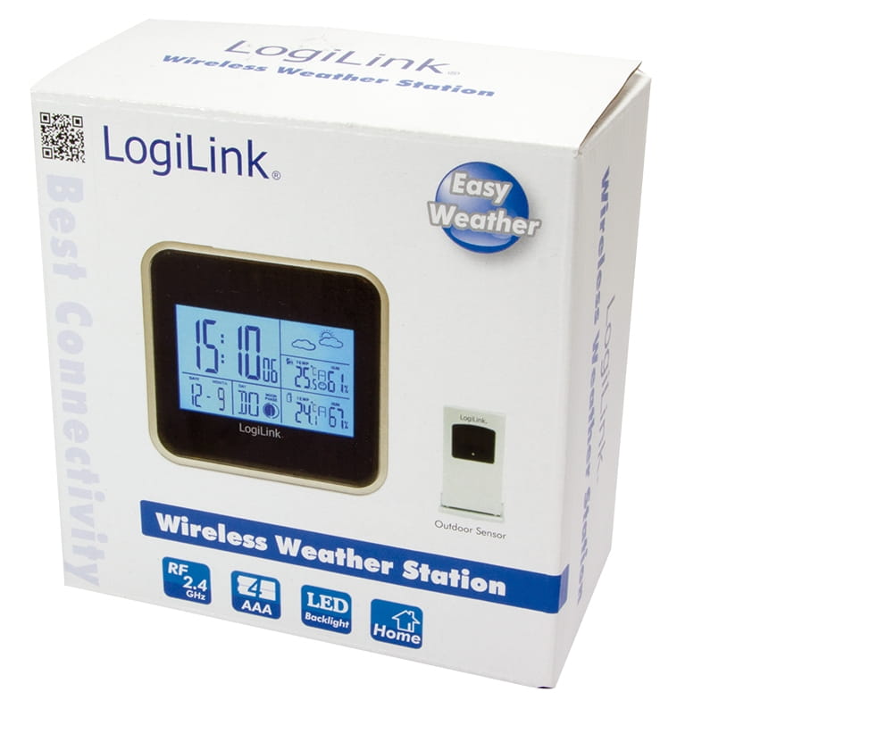 LogiLink WS0001, Schwarz, Innen-Hygrometer, Innen-Thermometer, Außen-Hygrometer, Außen-Thermometer, Hygrometer, Thermometer, Hygrometer, Thermometer, AAA