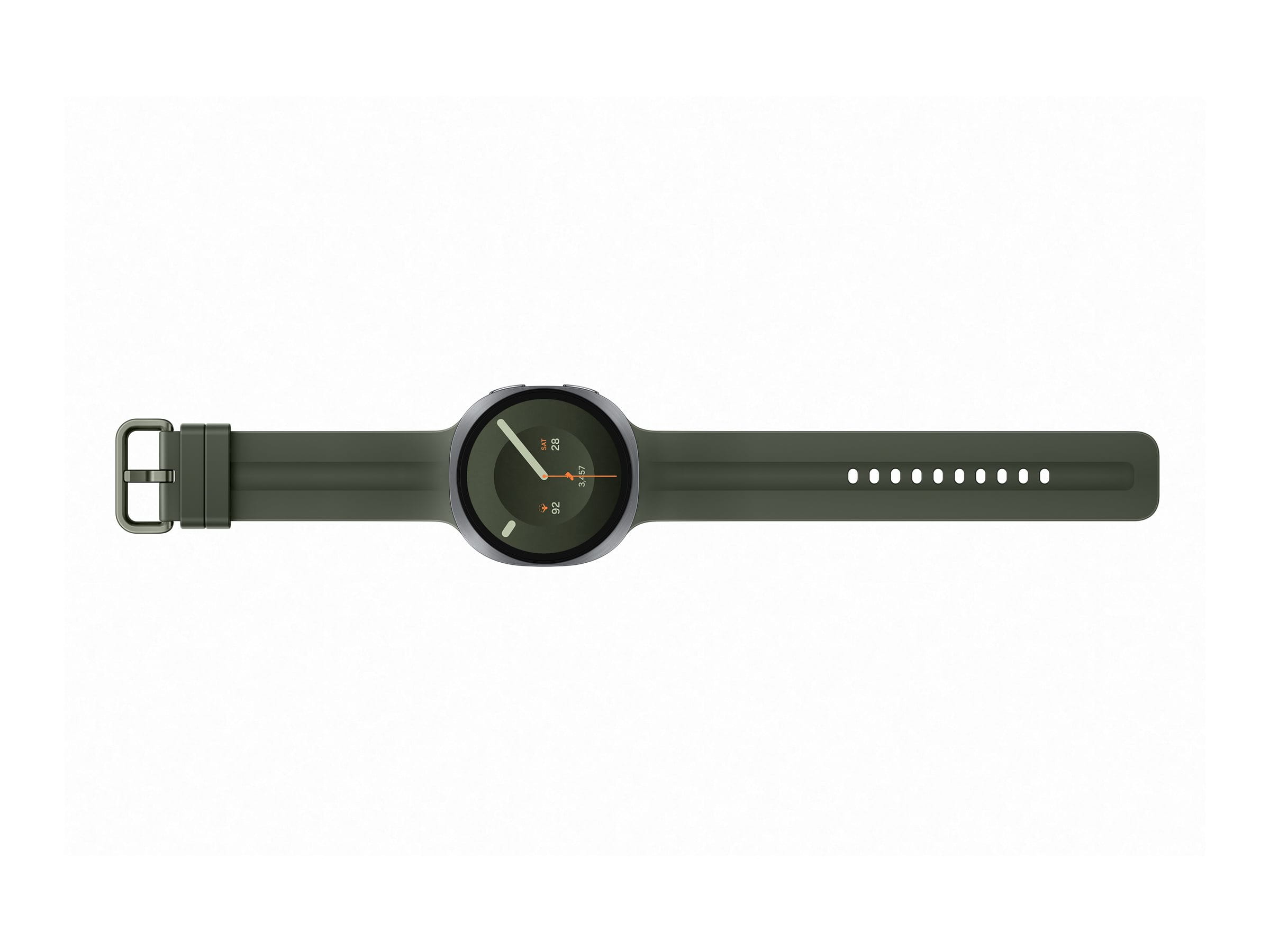 Samsung Galaxy Watch9 - 44 mm - silber - intelligente Uhr mit Sportband - Olive - Bandgröße: M/L - Anzeige 3.73 cm (1.47")
