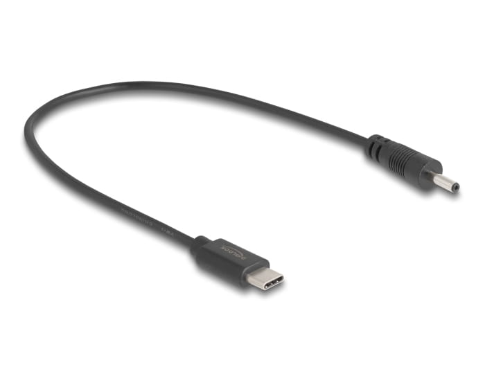 Delock Stromkabel - 24 pin USB-C (M) zu Gleichstromstecker 3,0 x 1,1 mm (M)