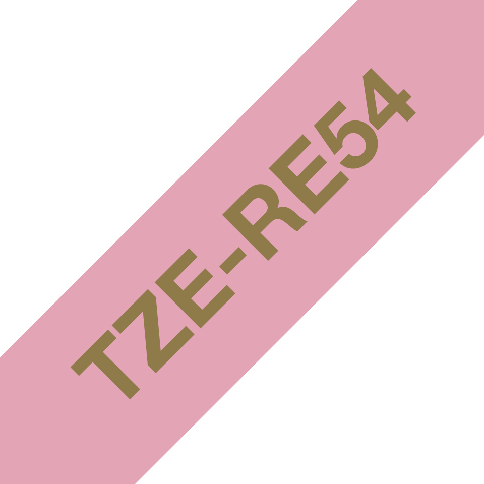 Brother TZe-RE54 - Seidig - Gold auf Pink - Rolle (2,4 cm x 4 m)