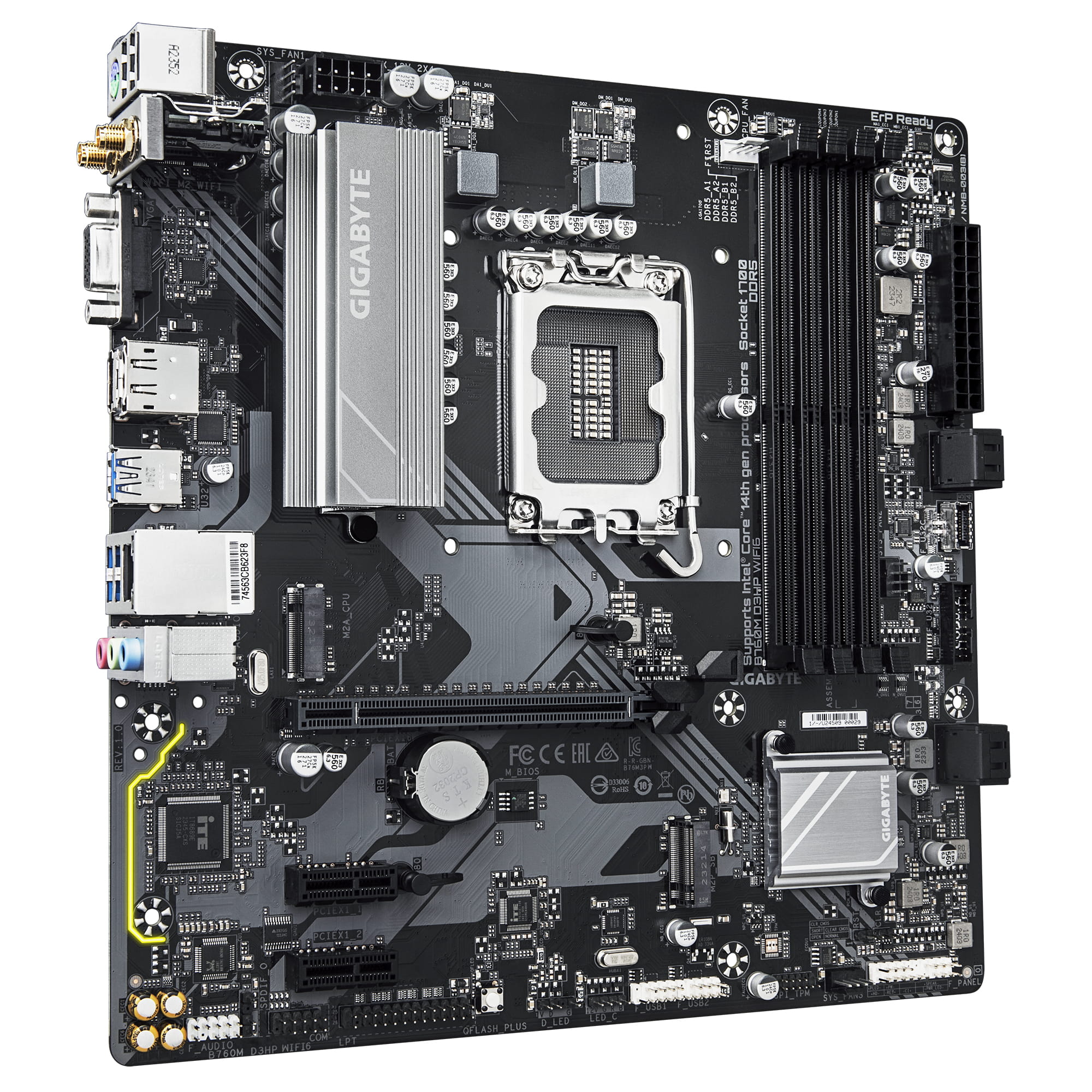 Gigabyte B760M D3HP WIFI6 - Motherboard - micro ATX - LGA1700 Sockel - B760 Chipsatz - USB-C 3.2 Gen 1, USB 3.2 Gen 1 - Gigabit LAN, Bluetooth, Wi-Fi 6 - Onboard-Grafik (CPU erforderlich)