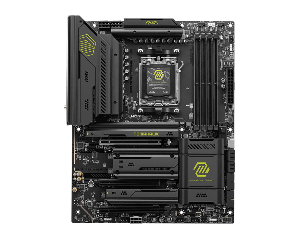 MSI MAG X870E TOMAHAWK WIFI - Motherboard - ATX - Socket AM5 - AMD X870E Chipsatz - USB-C 3.2 Gen 2x2, USB-C 3.2 Gen2, USB 3.2 Gen 2, USB 3.2 Gen 1, USB4 - 5 Gigabit Ethernet, Wi-Fi 7 - Onboard-Grafik (CPU erforderlich)