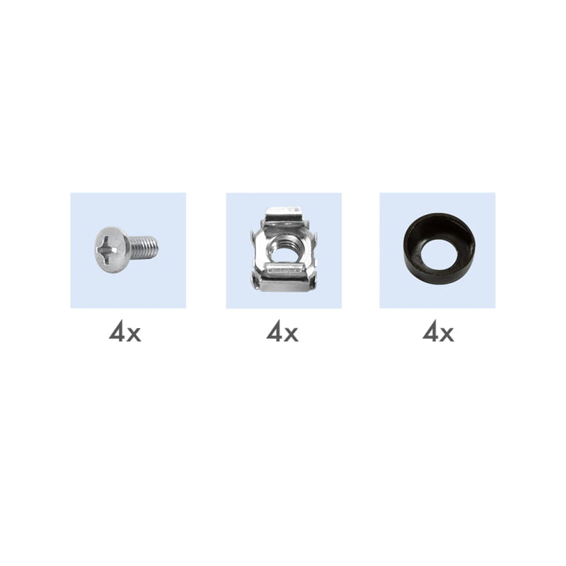 LogiLink PDU4B01, 1U, Horizontal/Vertikal, Aluminium, Schwarz, 4 AC-Ausgänge, Typ F