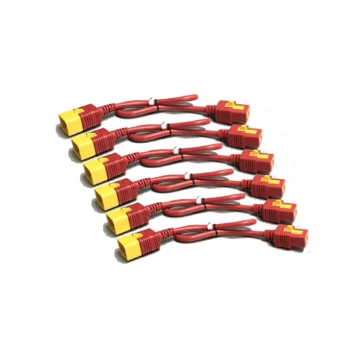 APC Stromkabel - IEC 60320 C19 zu IEC 60320 C20 - 16 A - 61 cm - eingerastet - Rot (Packung mit 6)