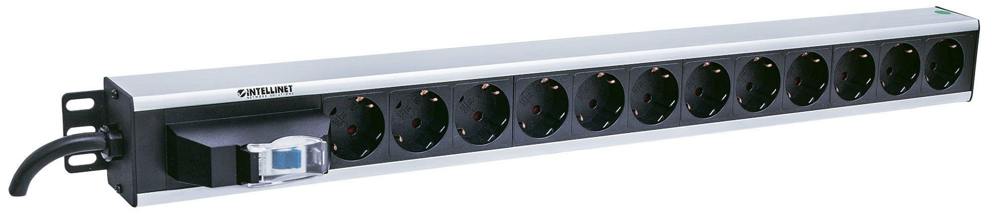 Intellinet Vertical Rackmount 12-Way Power Strip - German Type, With Single Air Switch, No Surge Protection - Stromverteilungseinheit (Rack - einbaufähig)