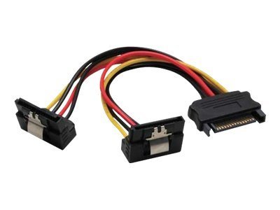 InLine SATA Strom-Y-Kab. - SATA BU/2x SATA ST gew. - m. Sicherheitslaschen - 0,15m