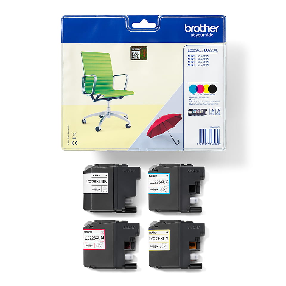 HP Brother LC229XLVALBP - 4er-Pack - Schwarz, Gelb