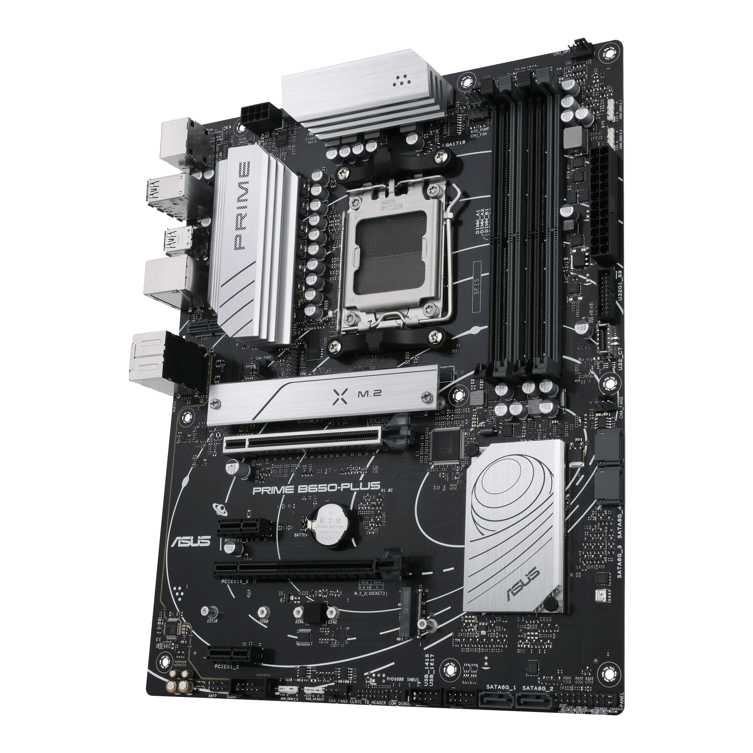 ASUS Prime B650-Plus - Motherboard - ATX - Socket AM5 - AMD B650 Chipsatz - USB-C 3.2 Gen2, USB 3.2 Gen 2, USB 3.2 Gen 1, USB-C 3.2 Gen 1 - 2.5 Gigabit LAN - Onboard-Grafik (CPU erforderlich)