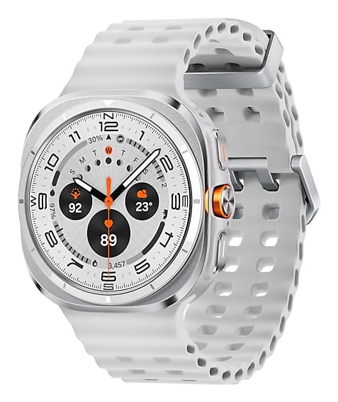 Samsung Galaxy Watch Ultra - 47 mm - Titanweiß - intelligente Uhr mit Marineband - Gummi - weiß - Bandgröße: S/M/L - Anzeige 3.73 cm (1.5")