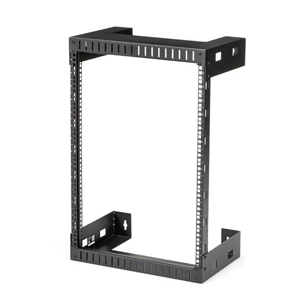 StarTech.com 2-Pfosten 15HE Heavy-Duty Wandmontage Netzwerk-Rack, 19" Open Frame Server Rack, 12" Tief, Wandmontage Daten-Rack für IT / AV / Patch Panel / Computer Geräte - Käfigmuttern und Schrauben inkl., Wandmontiertes Regal, 15U, 90 kg, 9,7 kg, Sc