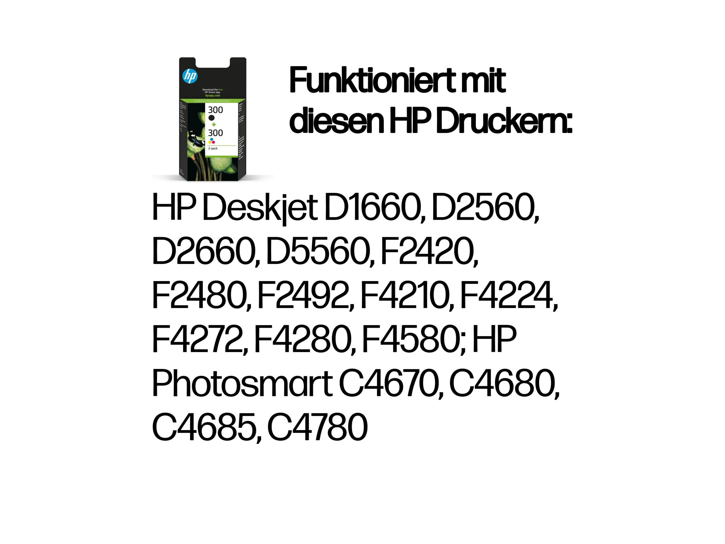 HP 300 - 2er-Pack - Schwarz, Farbe (Cyan, Magenta