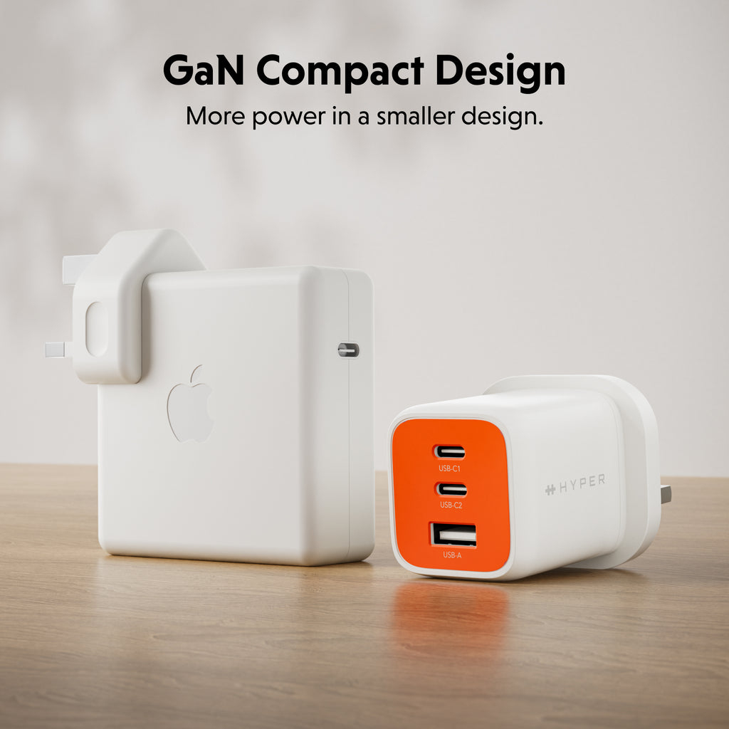 Targus HyperJuice Flex - Netzteil - GaN - 65 watt - 3 Ausgabeanschlussstellen (2 x USB-C, USB)