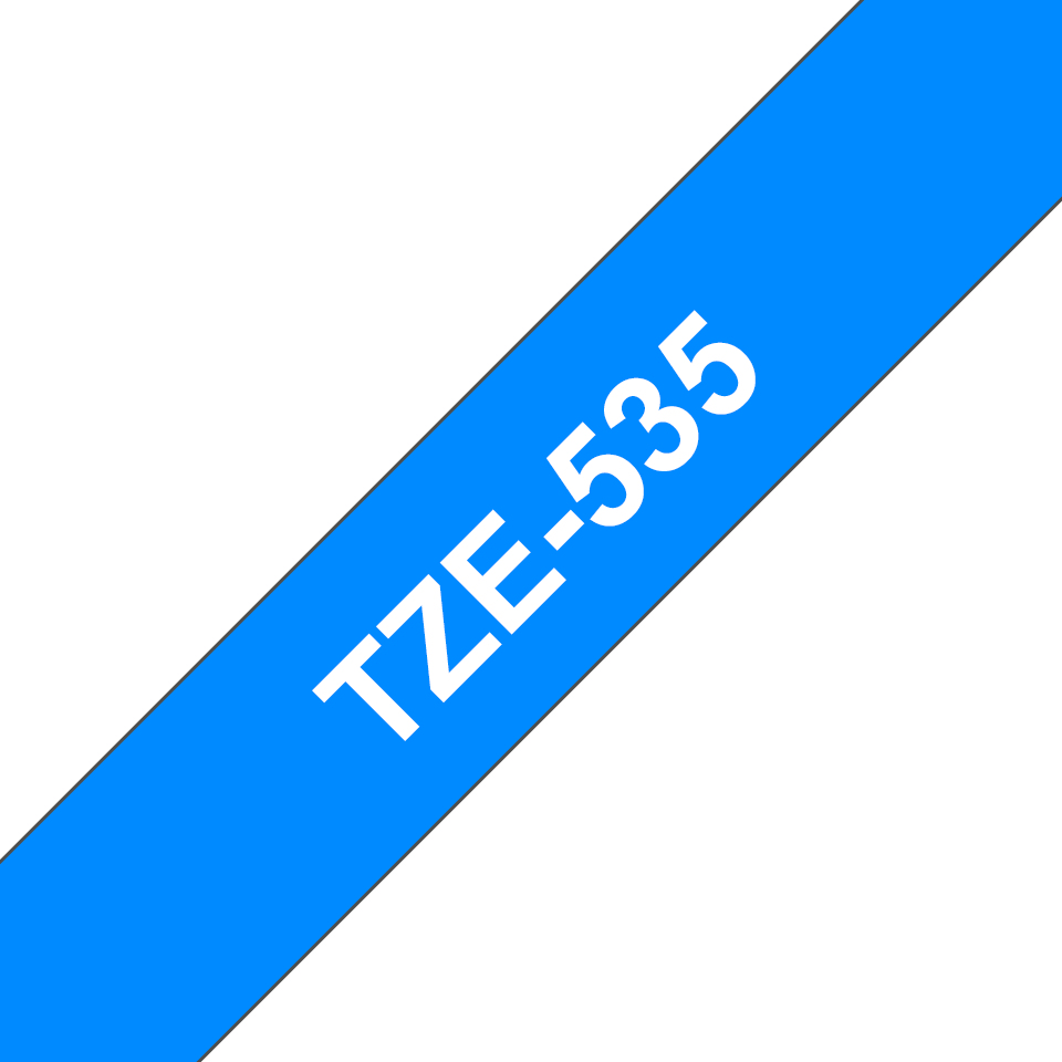 Brother TZe-535 - Weiß auf blau - Rolle (1,2 cm x 8 m)