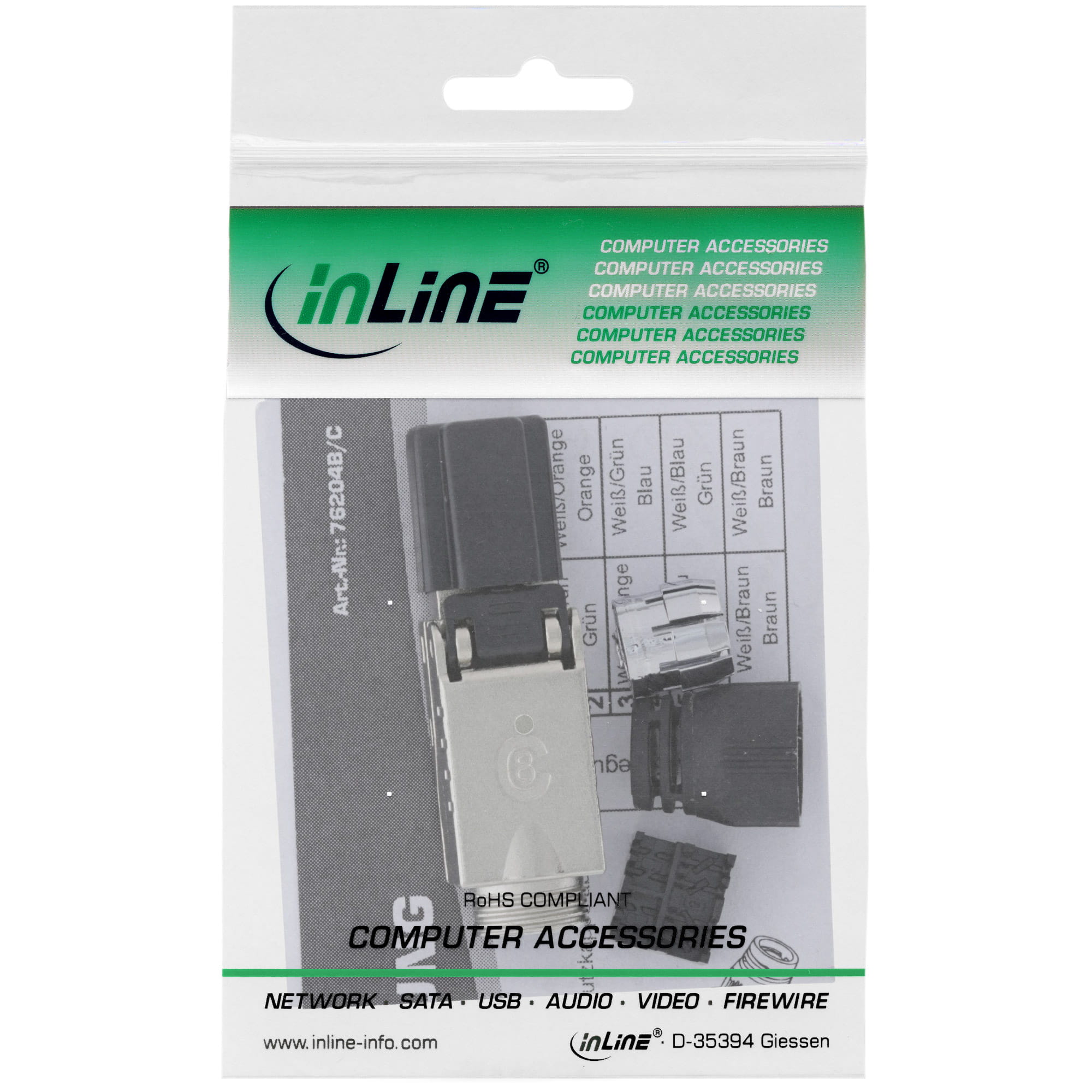 InLine RJ45 Stecker Cat.8.1 2000MHz - feldkonfektionierbar - geschirmt - Schraubv.