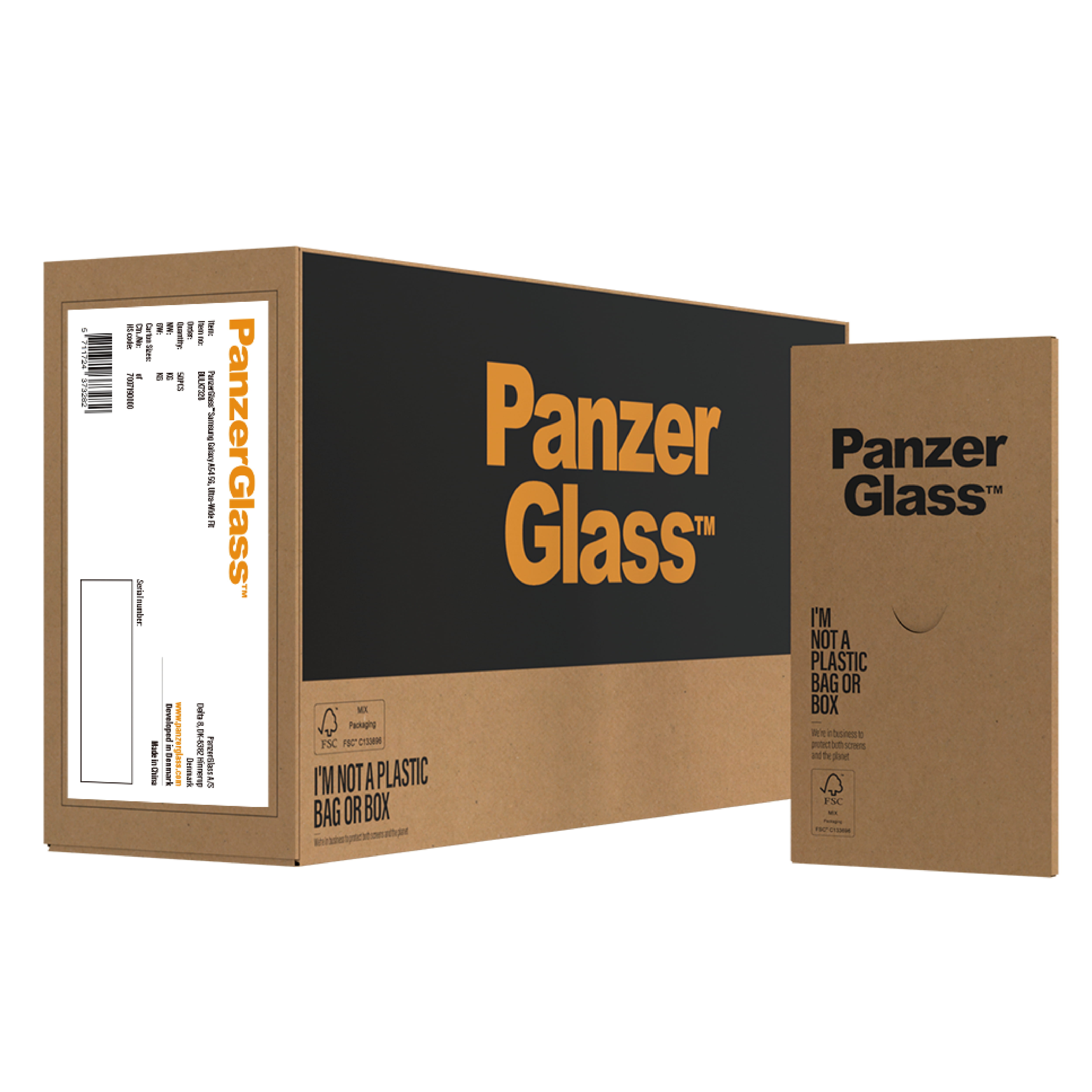 PanzerGlass Bildschirmschutz für Handy - ultrabreite Passform - Glas - 6.4" (Packung mit 50)
