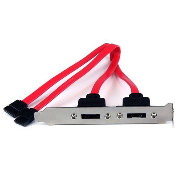 StarTech.com 2 Port SATA auf eSATA Slotblech - Serial-ATA/eSATA Adapter - SATA-Blende, intern/extern - Serial ATA 150/300/600 - SATA (W)