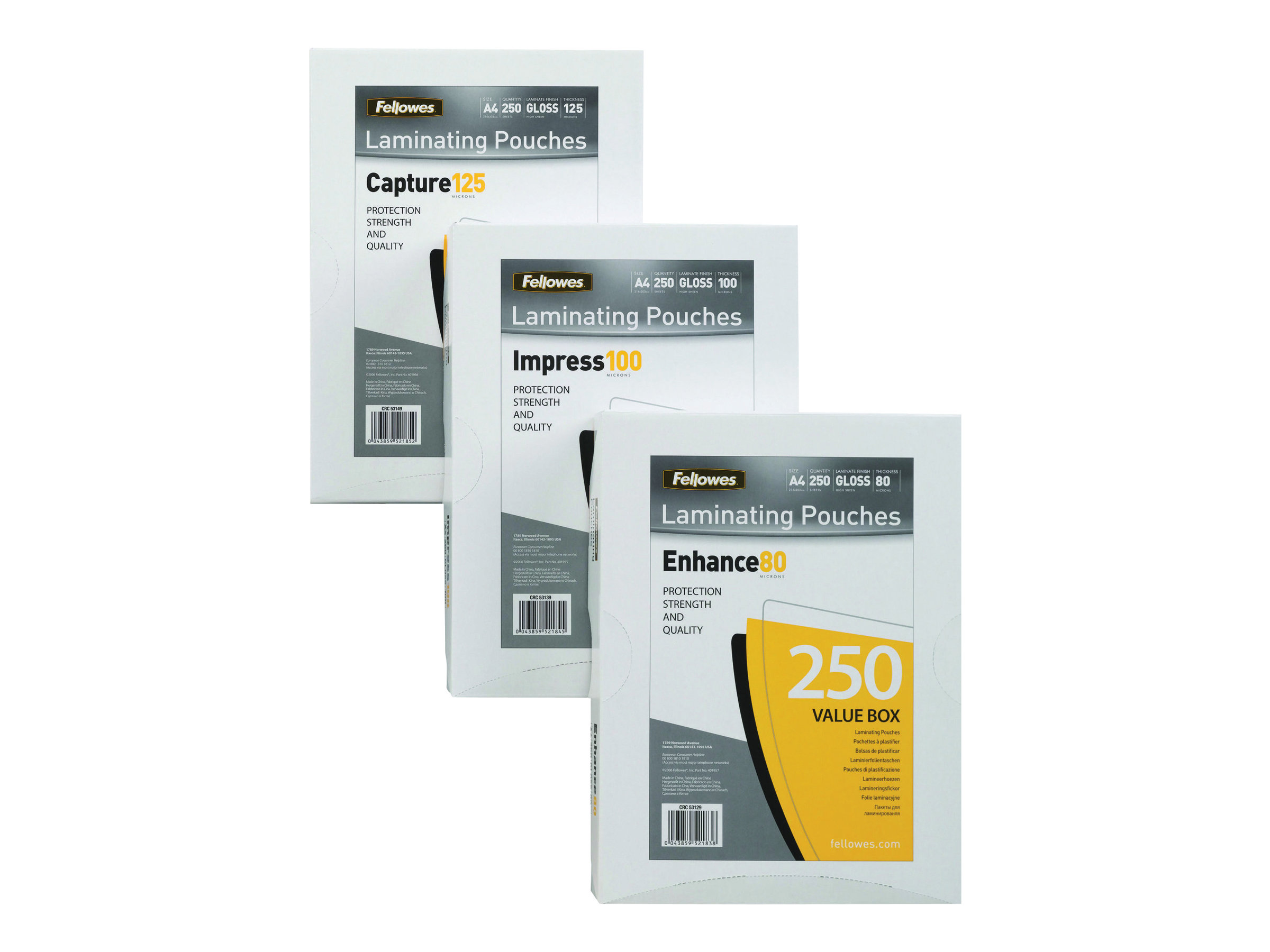 Fellowes Laminating Pouches Enhance 80 micron - 80 Mikron - 100er-Pack - Matte - A3 (297 x 420 mm)