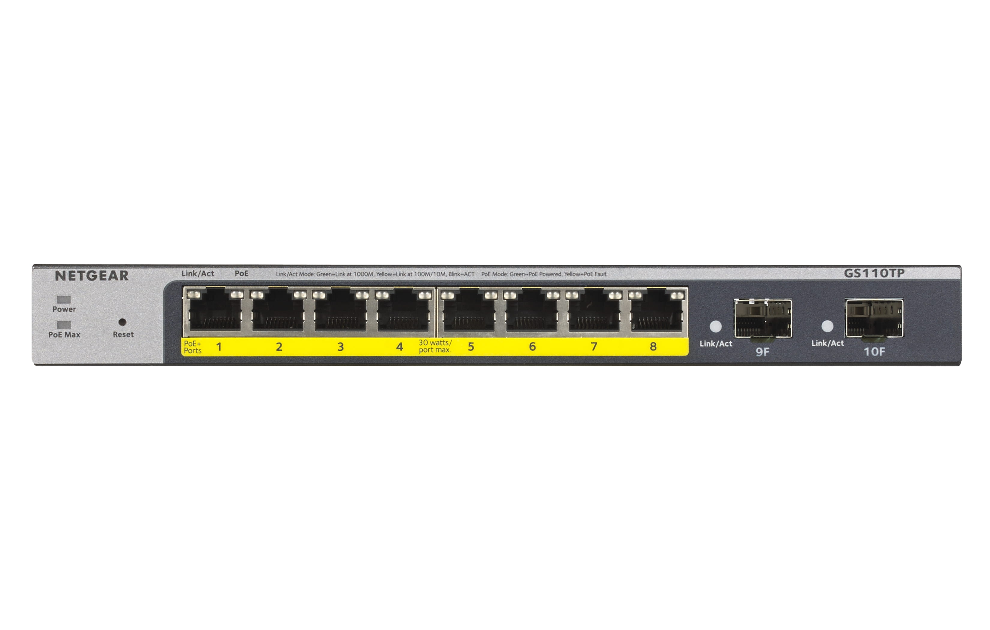 Netgear Smart GS110TPv3 - Switch - Smart - 8 x 10/100/1000 (PoE)