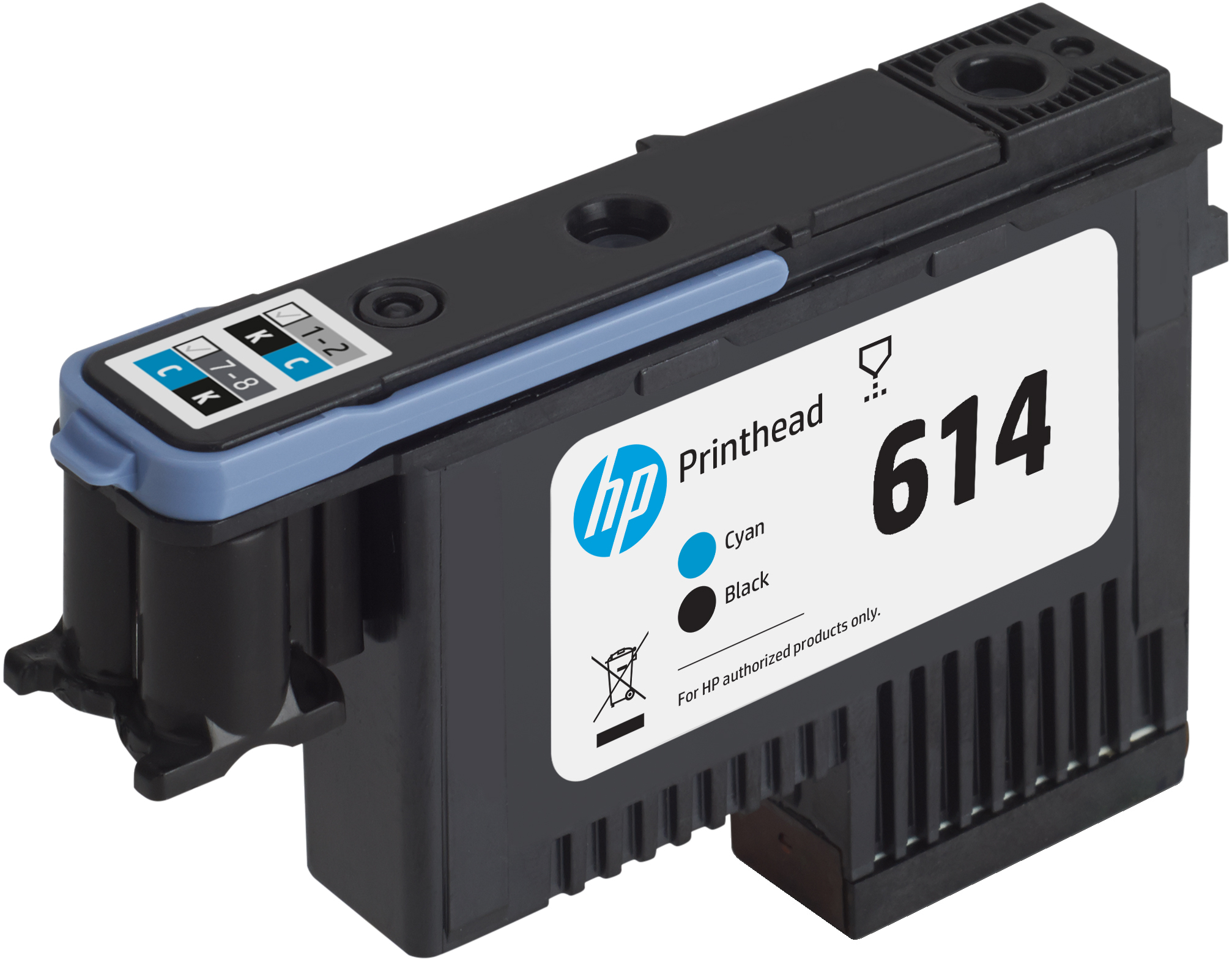 HP 618 Cyan und Schwarz Stitch Druckkopf für Dye-Sublimationsdruck, HP Stitch S1000 Drucker, Thermal Inkjet, Schwarz, Cyan, Vereinigte Staaten, Singapur, 28 mm, 143 mm