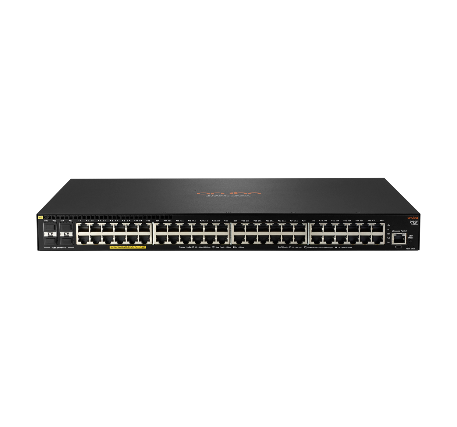 HPE Aruba Networking 2930F 48G PoE+ 4SFP - Switch - L3 - managed - 48 x 10/100/1000 (PoE+)