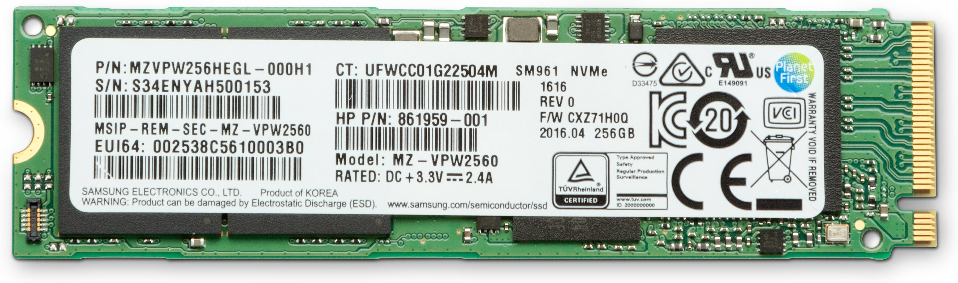 HP Z Turbo Drive - SSD - verschlüsselt - 256 GB - intern - M.2 - PCIe - Self-Encrypting Drive (SED)