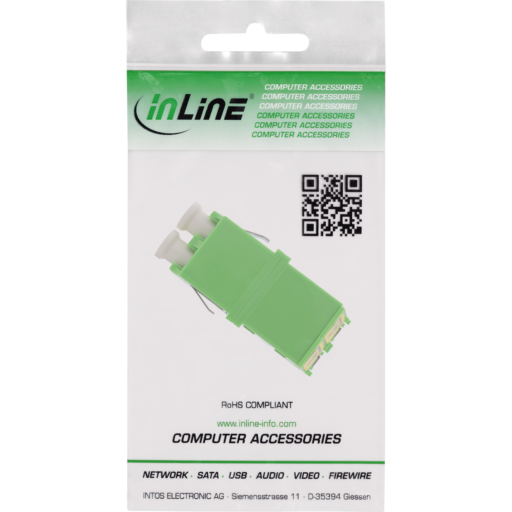 InLine LWL Kupplung - Duplex LC/LC - singlemode - grün - mit Shutter