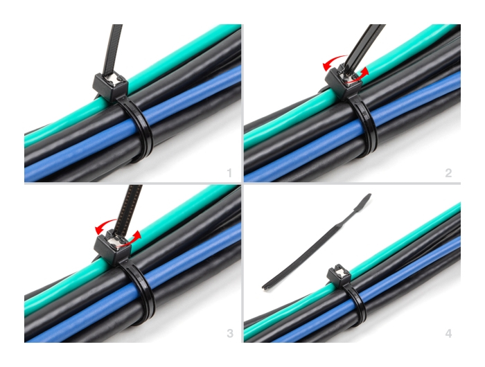 Delock Kabelbinder - selbstschneidend, Breite 4,8 mm - 37 cm - Schwarz (Packung mit 50)