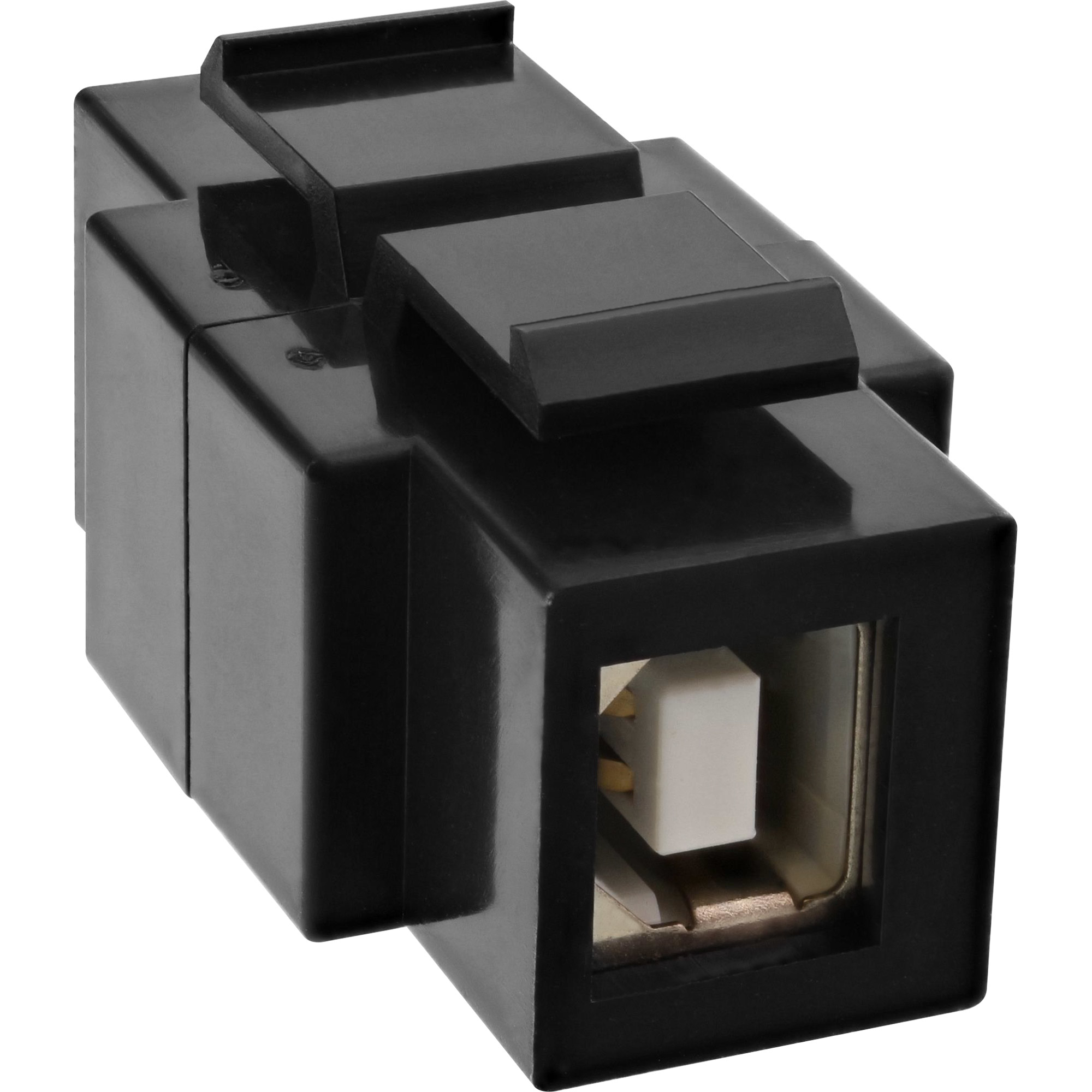 InLine USB 2.0 Snap-In Einsatz - USB A Buchse/ B Buchse - schwarzes Gehäuse