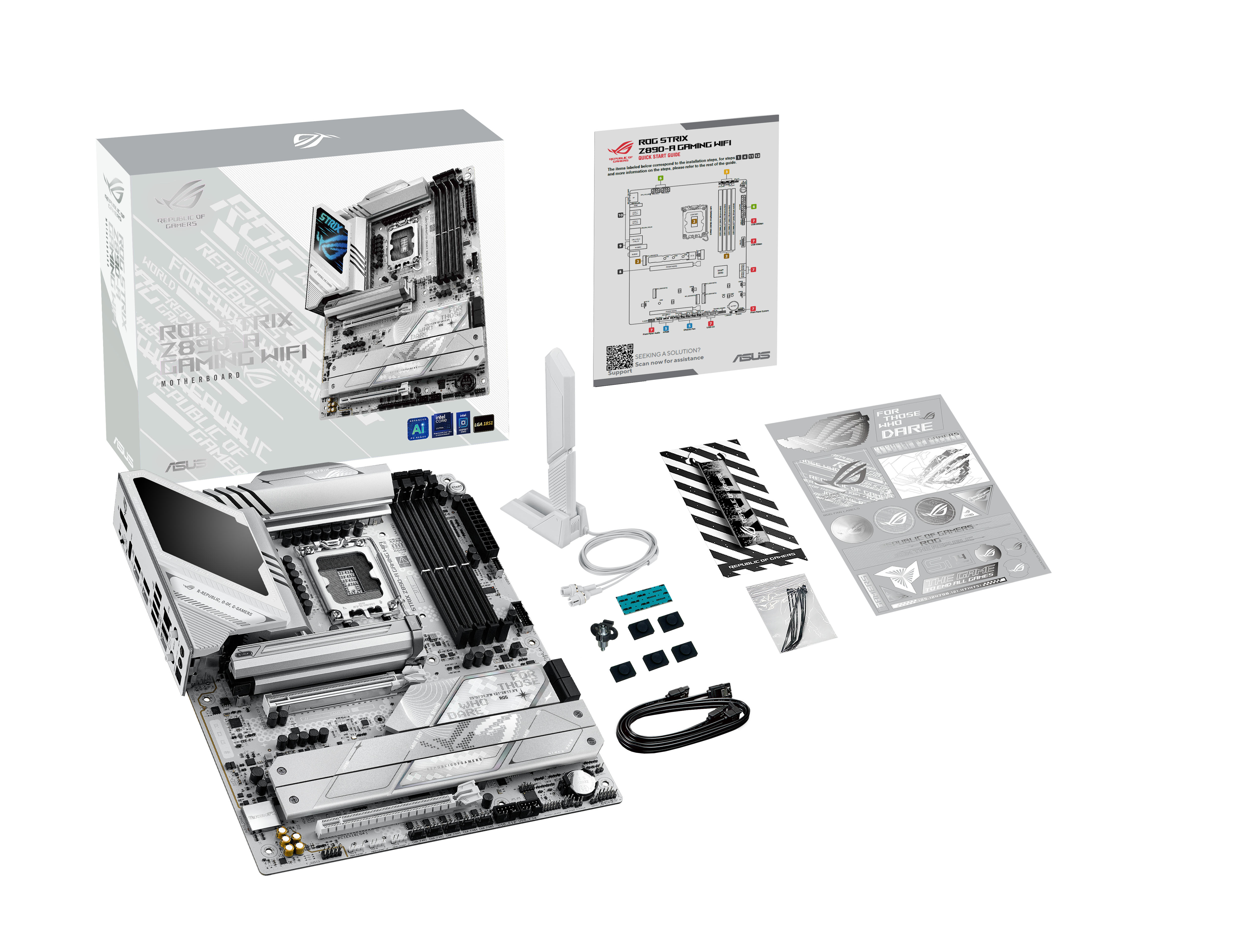 ASUS ROG STRIX Z890-A GAMING WIFI - Motherboard - ATX - LGA1851 Sockel - Z890 Chipsatz - USB-C 3.2 Gen 2x2, USB 3.2 Gen 1, USB 3.2 Gen 2, USB-C 3.2 Gen2, USB4 - 2.5 Gigabit LAN, Wi-Fi 7, Bluetooth - Onboard-Grafik (CPU erforderlich)