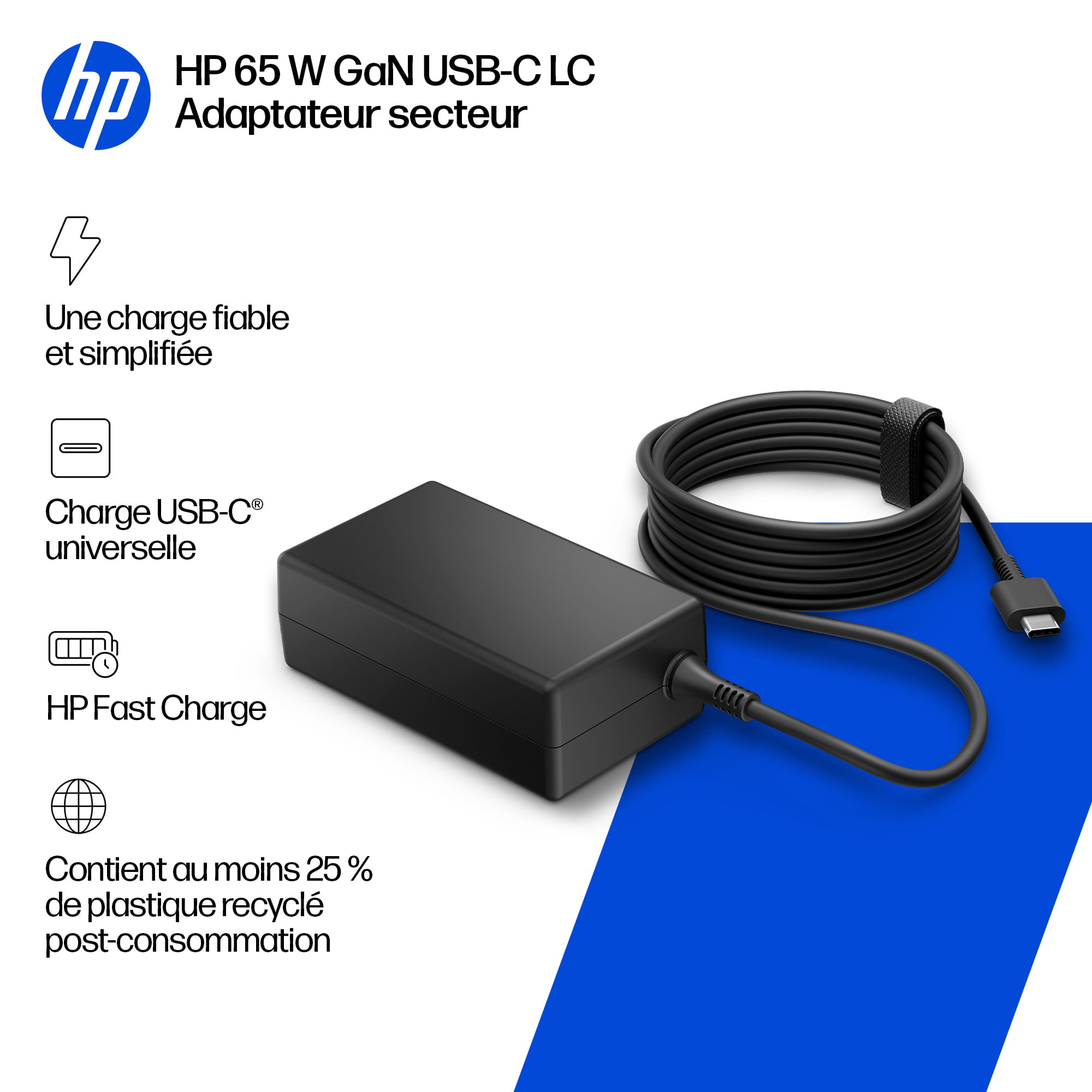 HP  USB-C Netzteil - GaN Laptop-Ladegerät - Wechselstrom 115/230 V