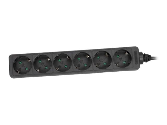 InLine Steckdosenleiste - 6-fach Schutzkontakt - schwarz - 3m