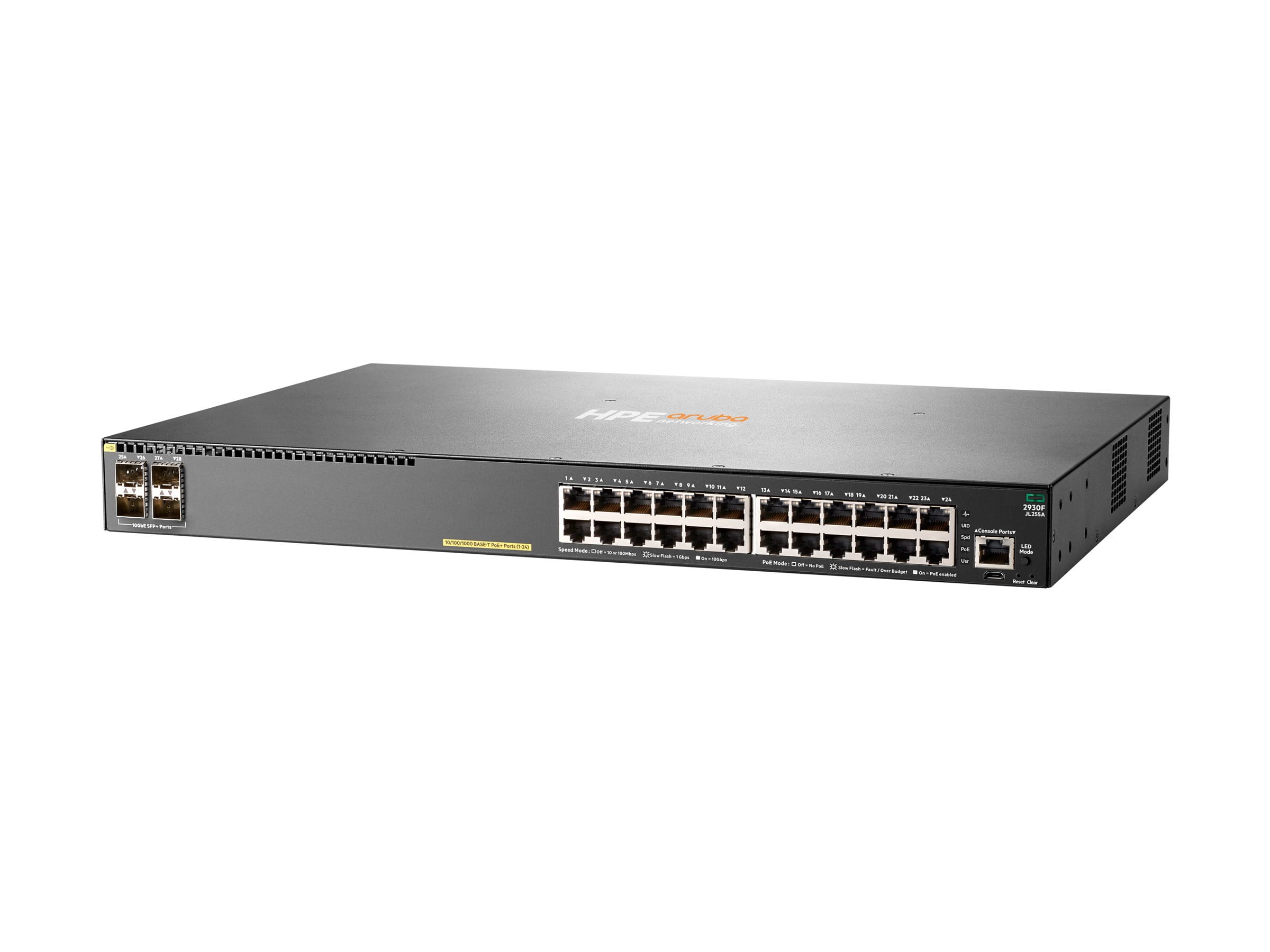 HPE Aruba Networking 2930F 24G PoE+ 4SFP+ - Switch - L3 - managed - 24 x 10/100/1000 (PoE+)