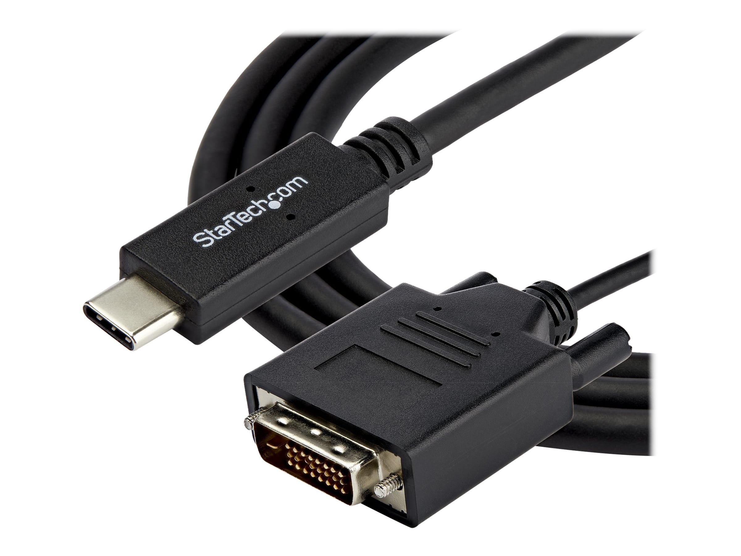 StarTech.com 3.3 ft / 1 m USB-C to DVI Cable - USB Type-C Video Adapter Cable - 1920 x 1200 - Black (CDP2DVIMM1MB)