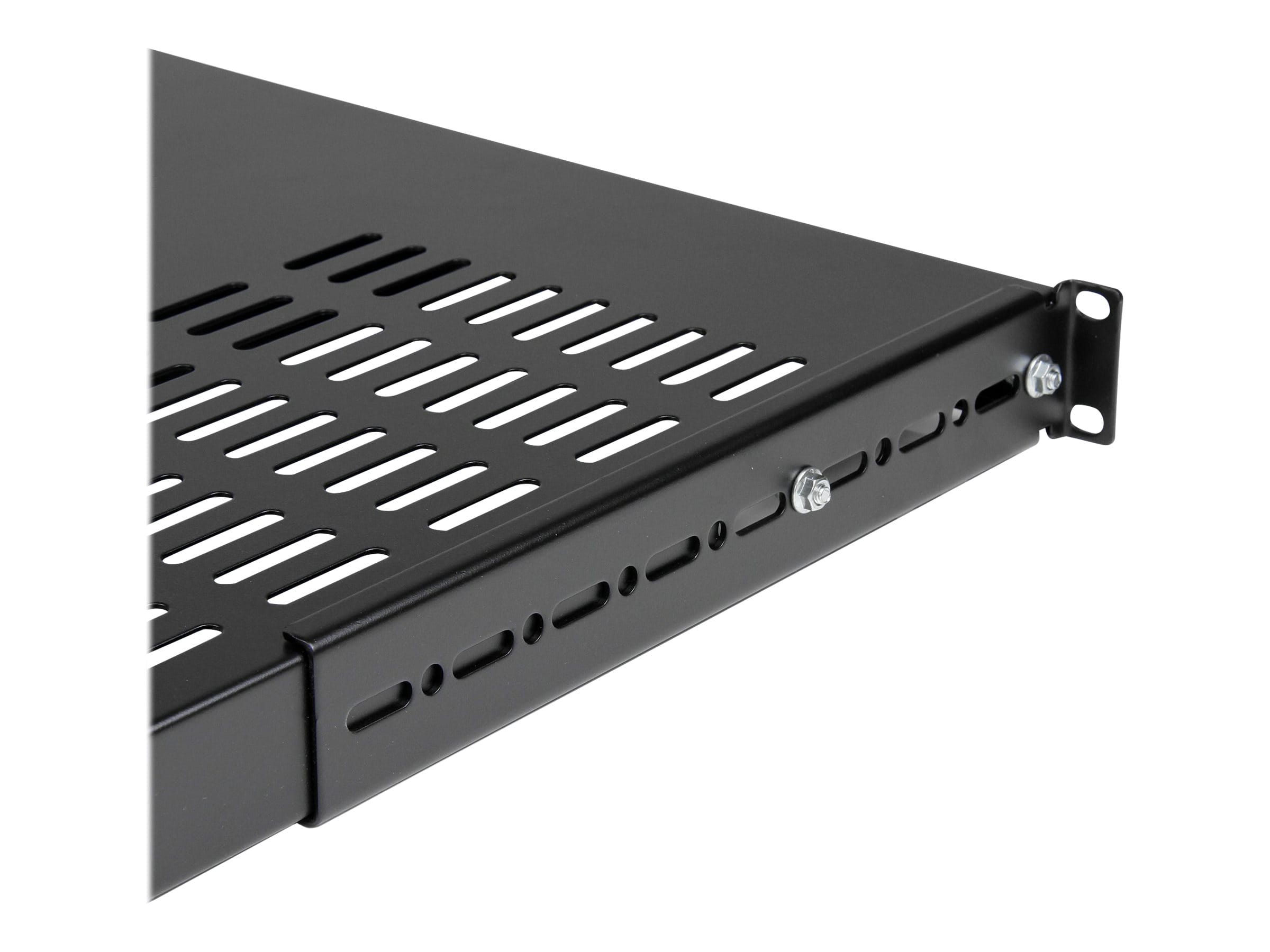 StarTech.com Server Rack Shelf - 1U - Adjustable Mount Depth - Heavy Duty - Rack - Regal - Schwarz - 1U - 48.3 cm (19") StarTech.com Server Rack Shelf - 1U - Adjustable Mount Depth - Heavy Duty - Rack - Regal - Schwarz - 1U - 48.3 cm (19")