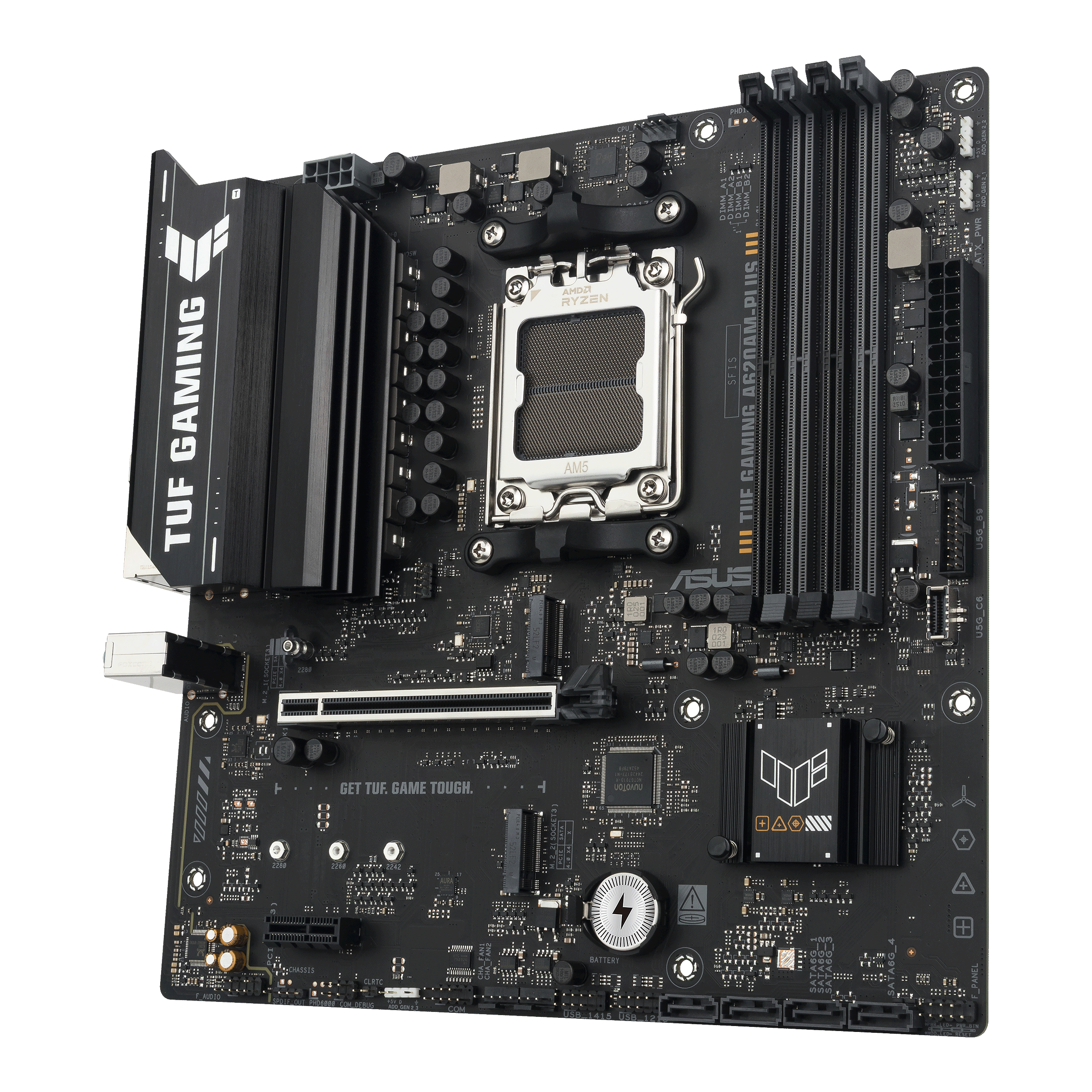 ASUS TUF GAMING A620AM-PLUS - Motherboard - micro ATX - Socket AM5 - AMD A620A Chipsatz - USB 3.2 Gen 1, USB-C 3.2 Gen 1, USB 3.2 Gen 2 - 2.5 Gigabit LAN - Onboard-Grafik (CPU erforderlich)