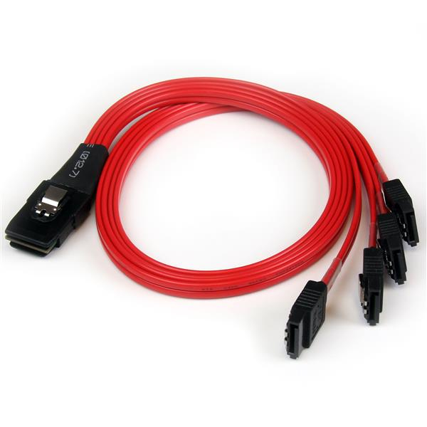 StarTech.com SFF-8087 auf 4x SATA Kabel 50 cm - Internes Mini SAS auf Serial-ATA Reverse Multilane Kabel - SFF 8087 36-Pin / S-ATA 7-Pin - SATA- / SAS-Kabel - Serial ATA 150/300/600 - 4-Lane - SATA (R)