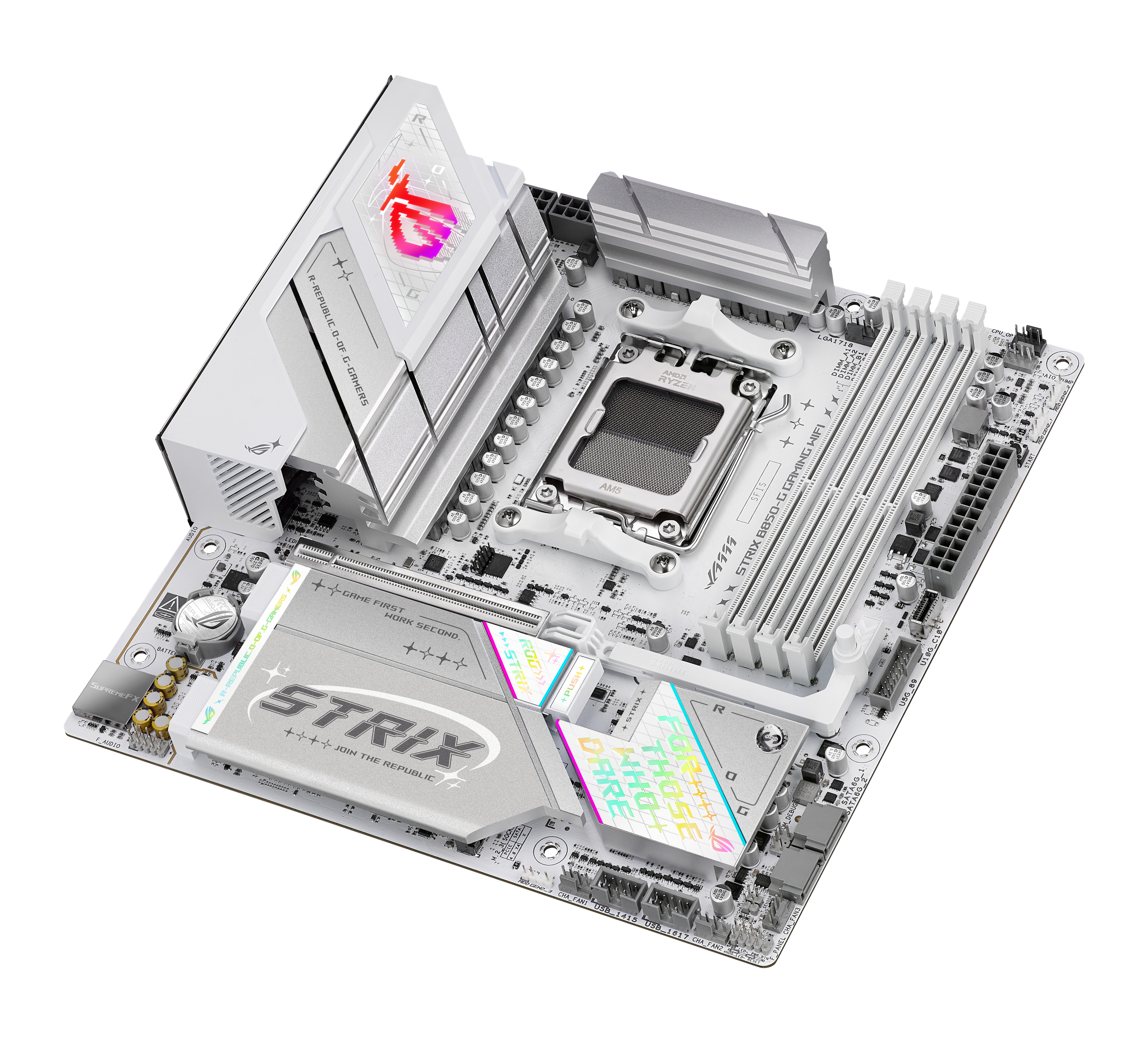 ASUS ROG STRIX B850-G GAMING WIFI - Motherboard - micro ATX - Socket AM5 - AMD B850 Chipsatz - USB-C 3.2 Gen 2x2, USB-C 3.2 Gen2, USB 3.2 Gen 2, USB 3.2 Gen 1 - 2.5 Gigabit LAN, Wi-Fi 7, Bluetooth - Onboard-Grafik (CPU erforderlich)