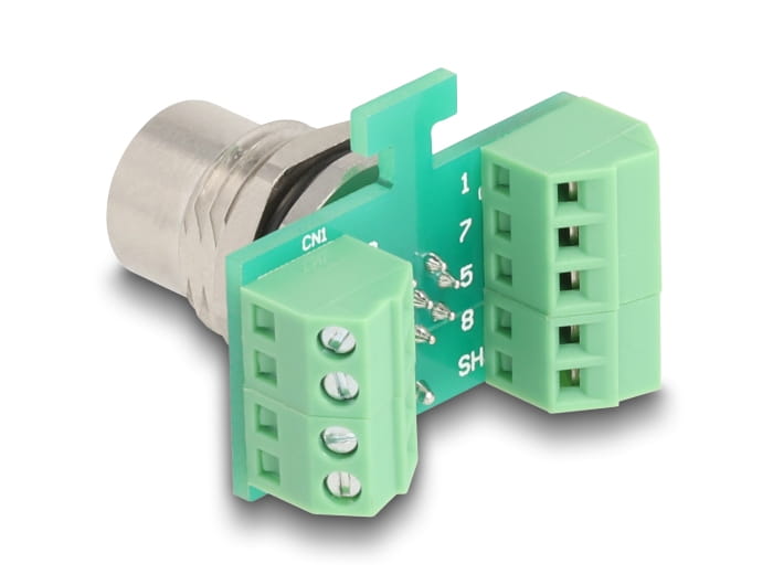 Delock Netzwerkadapter - 8-polig M12 (W) zu