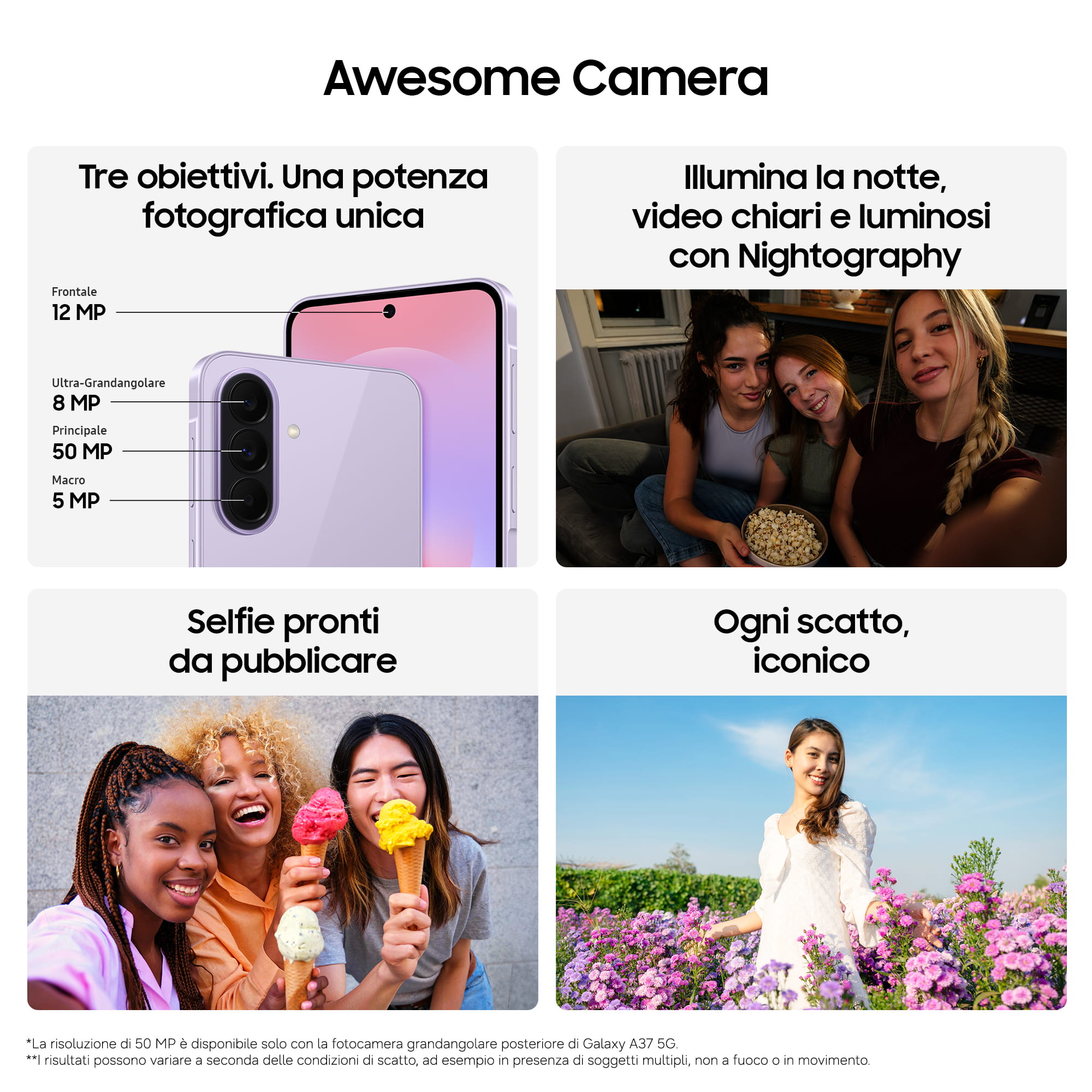 Samsung Galaxy A37 - 5G Smartphone - Dual-SIM - RAM 6 GB / Interner Speicher 128 GB - OLED-Display - 6.7" - 2340 x 1080 Pixel (120 Hz)